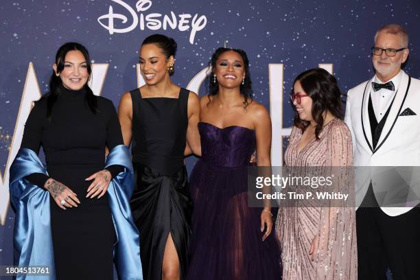 Julia Michaels, Rochelle Humes, Ariana DeBose, Fawn Veerasunthorn and Chris Buck attend the "Wish" UK Premiere at Odeon Luxe Leicester Square on...