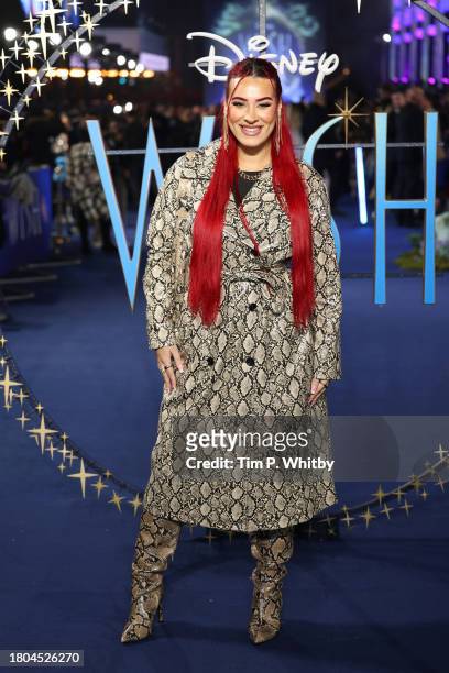 Megan Bolton attends the "Wish" UK Premiere at Odeon Luxe Leicester Square on November 20, 2023 in London, England.