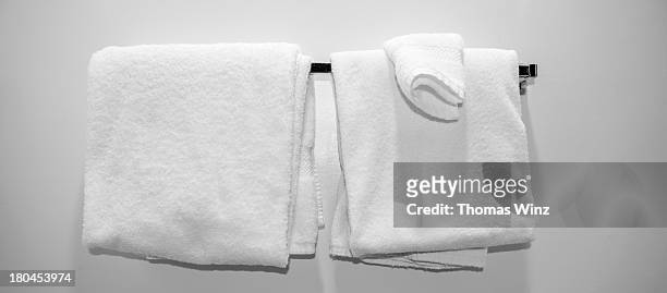 towels in a motel room - towel stock pictures, royalty-free photos & images