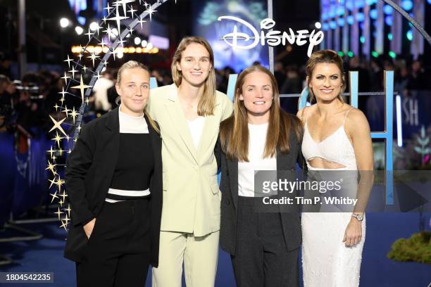 Beth Mead, Vivianne Miedema, Kim Little and Karen Carney attend the "Wish" UK Premiere at Odeon Luxe Leicester Square on November 20, 2023 in London,...