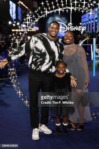 Tolu Ogunmefun and family attend the "Wish" UK Premiere at Odeon Luxe Leicester Square on November 20, 2023 in London, England.