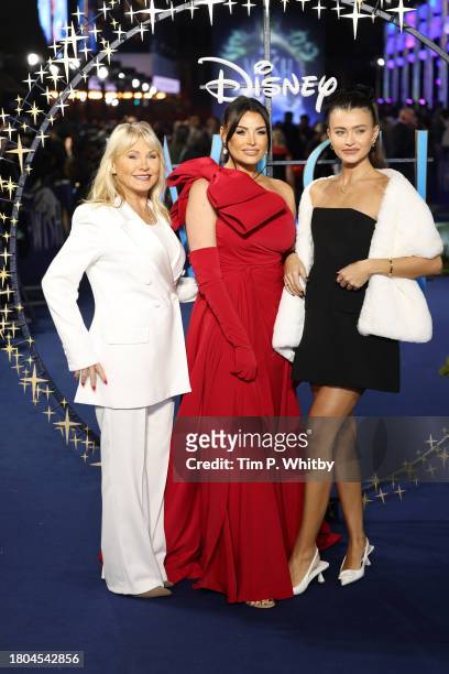 Carol Wright, Jessica Wright and Natalya Wright attend the "Wish" UK Premiere at Odeon Luxe Leicester Square on November 20, 2023 in London, England.