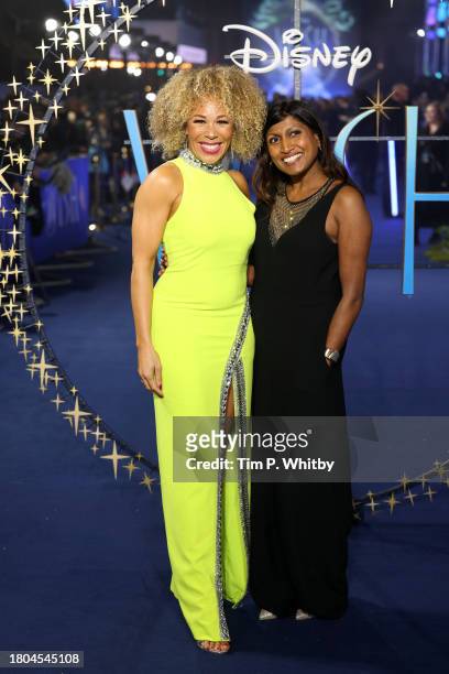 Ria Hebden and guest attend the "Wish" UK Premiere at Odeon Luxe Leicester Square on November 20, 2023 in London, England.