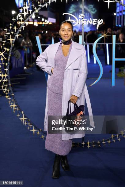 Yasmin Evans attends the "Wish" UK Premiere at Odeon Luxe Leicester Square on November 20, 2023 in London, England.