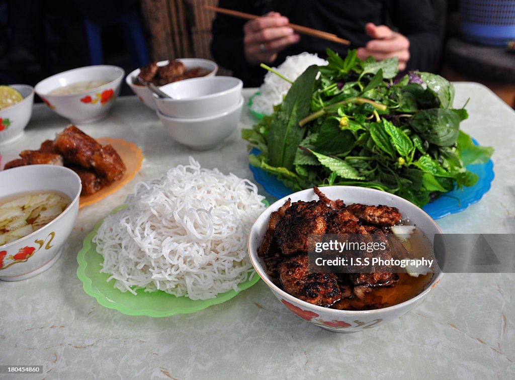 Bun cha, a Vietnamese dish