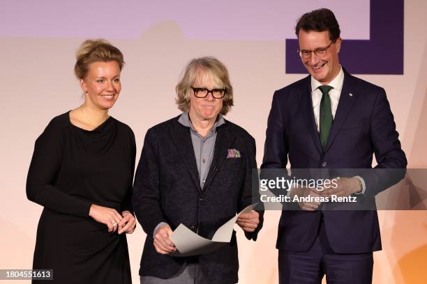 Helge Schneider receives the Art Prize of The State Of North Rhine-Westphalia by Prime Minister of North Rhine-Westphalia Hendrik Wüst and Ina...