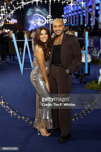 Austyn Farrell and guest attend the "Wish" UK Premiere at Odeon Luxe Leicester Square on November 20, 2023 in London, England.