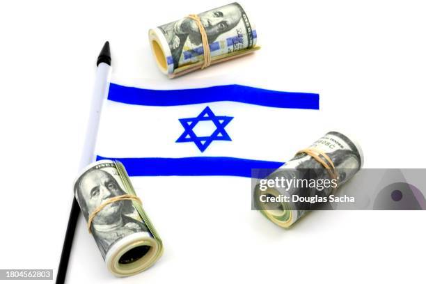 american money to israel concept - israel finance stock pictures, royalty-free photos & images