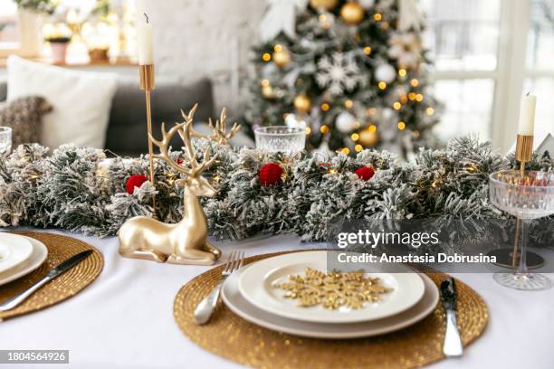 christmas dining table - julbord bildbanksfoton och bilder