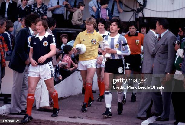 International Football Friendly.Scotland v Argentina.Kenny Dalglish leads out the Scotland team followed by Alan Rough and George Burley.Daniel...