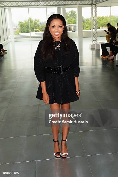 Dionne Bromfield attends the Fyodor Golan show during London Fashion Week SS14 at 280 High Holborn on September 13, 2013 in London, England.