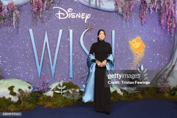 Julia Michaels attends the UK Premiere of Walt Disney Animation Studios', "Wish" at the Odeon Leicester Square on November 20, 2023 in London,...