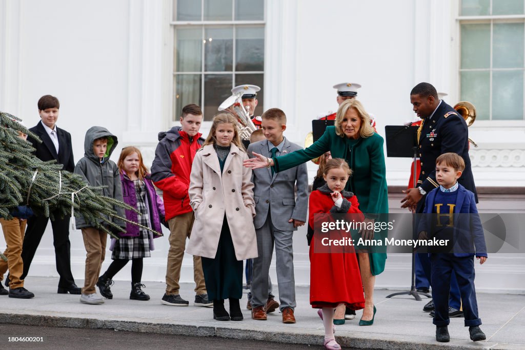 First Lady Jill Biden Receives The 2023 White House Christmas Tree