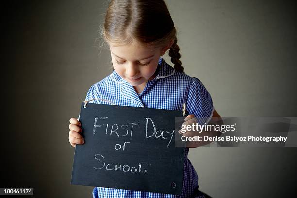 girl on first day of school - first day of school bildbanksfoton och bilder