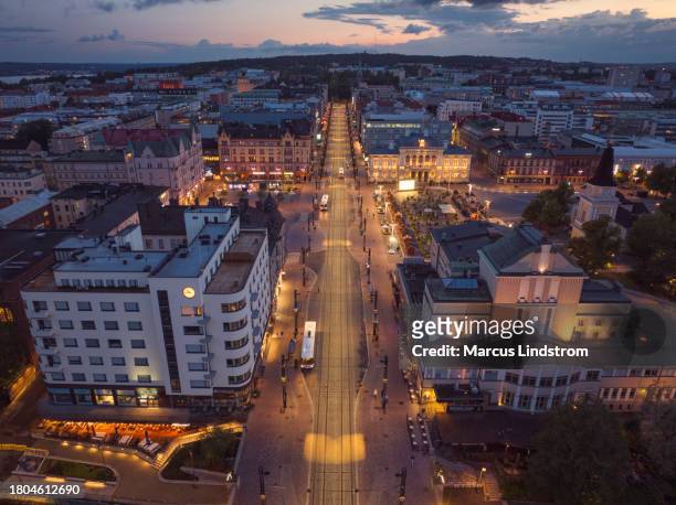 hämeenkatu boulevard in central tampere - tampere stock pictures, royalty-free photos & images