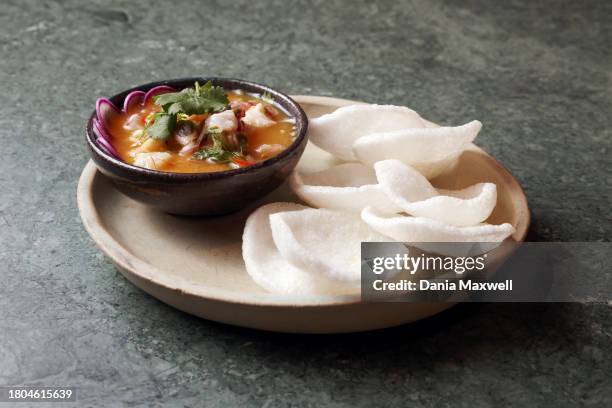 Halibut aquachile with passionfruit from Rory's Place is photographed for Los Angeles Times on May 6, 2022 in Ojai, California. PUBLISHED IMAGE....