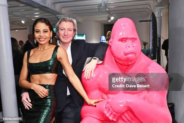 Emma Weymouth, Marchioness of Bath and Ceawlin Thynn, Viscount Weymouth attend The Tusk Gorilla Trail Auction 2023 at Unit X on November 20, 2023 in...