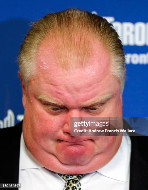 Mayor Rob Ford during media conference highlighting Toronto's economic good news.