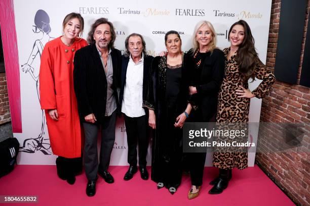 Marina Carmona, Antonio Carmona, Pepe Habichuela, Amparo Niño, Mariola Orellana and Lucia Fernanda Carmona attend the "Fearless Flamenco Y Diseño"...