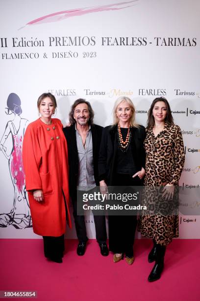 Marina Carmona, Antonio Carmona, Mariola Orellana and Lucia Fernanda Carmona attend the "Fearless Flamenco Y Diseño" Awards 2023 at Corral de la...