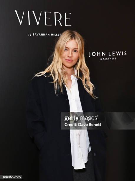Sienna Miller attends the London launch of Vivere by Savannah Miller at Luci on November 20, 2023 in London, England.