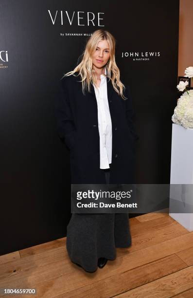 Sienna Miller attends the London launch of Vivere by Savannah Miller at Luci on November 20, 2023 in London, England.