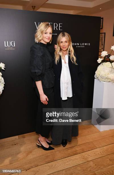 Savannah Miller and Sienna Miller attend the London launch of Vivere by Savannah Miller at Luci on November 20, 2023 in London, England.