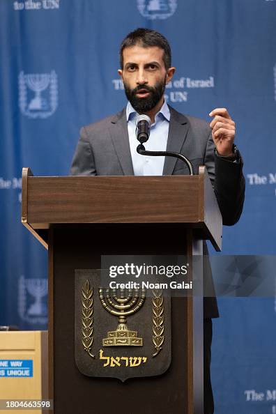 Mosab Mosab Hassan Yousef speaks at a screening of uncensored footage from ...