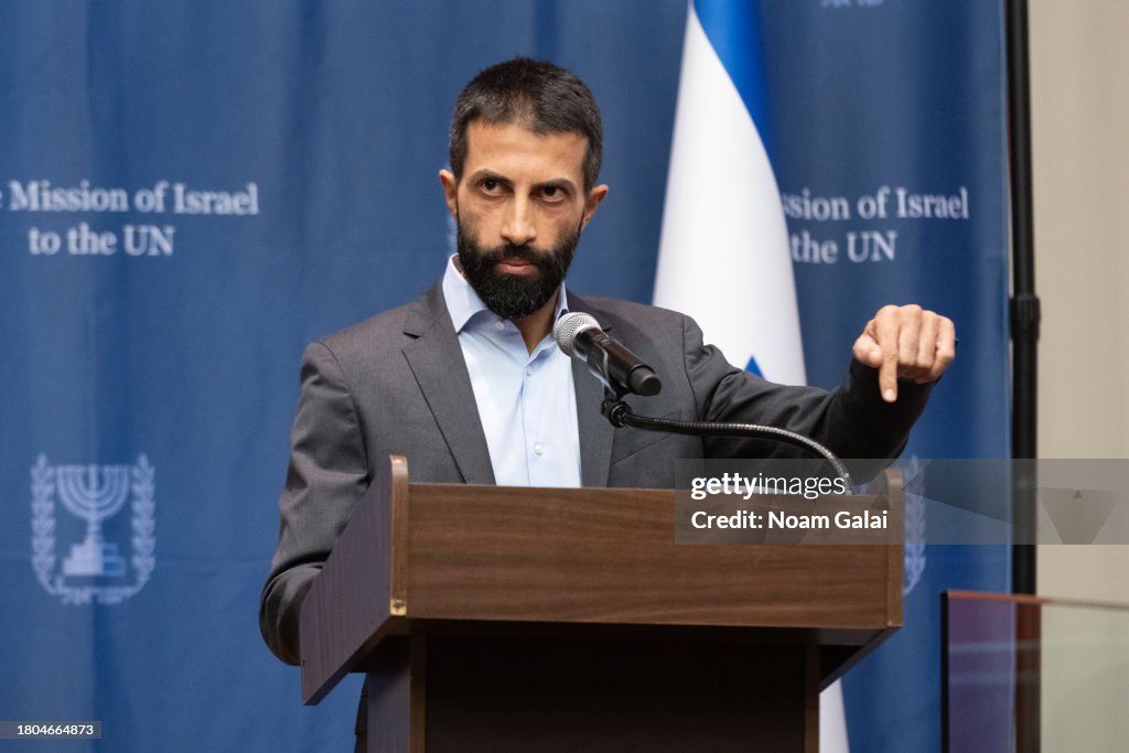 Mosab Mosab Hassan Yousef speaks at a screening of uncensored footage from ...