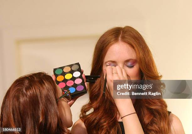 General view of models backstage during Just Dance with Boy Meets Girl at Fashion Pavilion in Chelsea on September 12, 2013 in New York City.