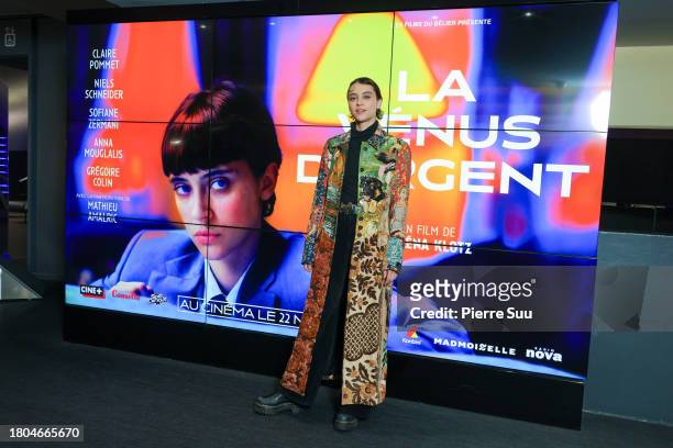 Pomme attends 'La Vénus d'Argent" Premiere at UGC Cine Cite des Halles on November 20, 2023 in Paris, France.