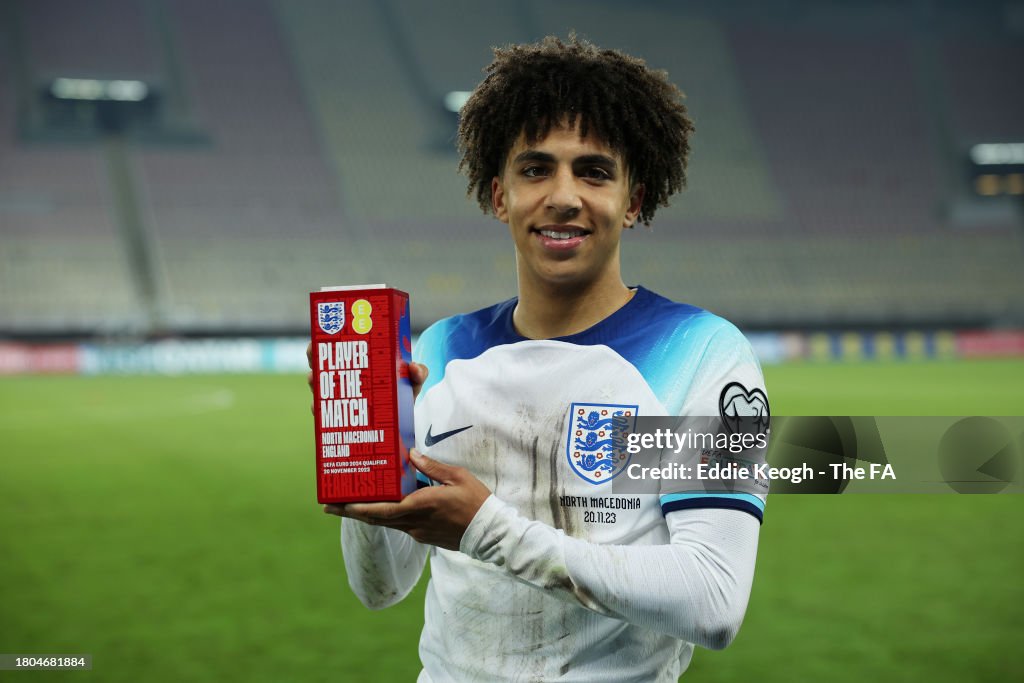 England Rico Rico Lewis of England poses for a photo with his EE Player of the ...