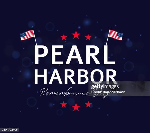 pearl harbor remembrance day poster. vector - remembrance day icon stock illustrations