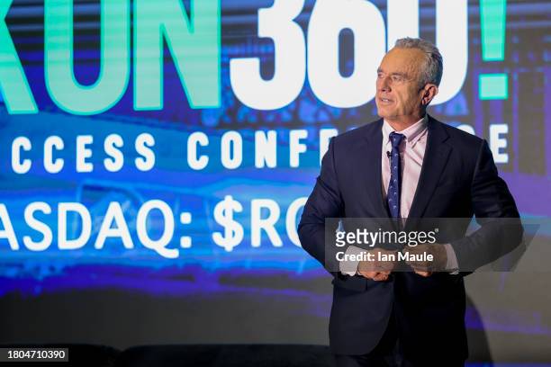 Independent presidential candidate Robert F. Kennedy Jr. Is seen during RiskOn360! GlobalSuccess Conference at Ahern Hotel and Convention Center on...