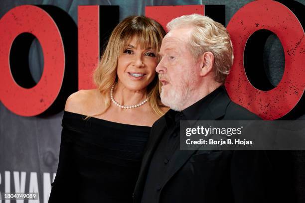 Director Ridley Scott and Giannina Facio attend the "Napoleon" premiere at the El Prado Museum attends the "Napoleon" premiere at the El Prado Museum...