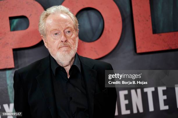 Director Ridley Scott attends the "Napoleon" premiere at the El Prado Museum on November 20, 2023 in Madrid, Spain.