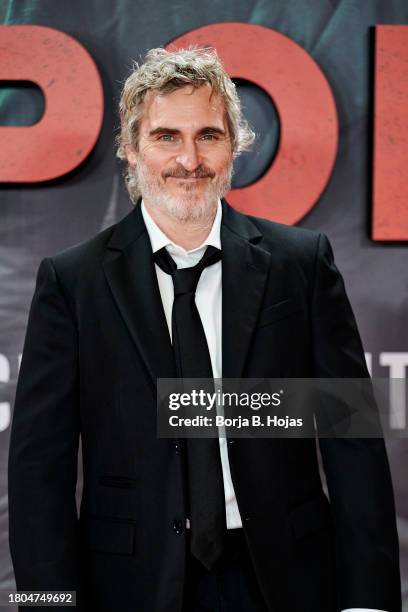 Actor Joaquin Phoenix attends the "Napoleon" premiere at the El Prado Museum on November 20, 2023 in Madrid, Spain.