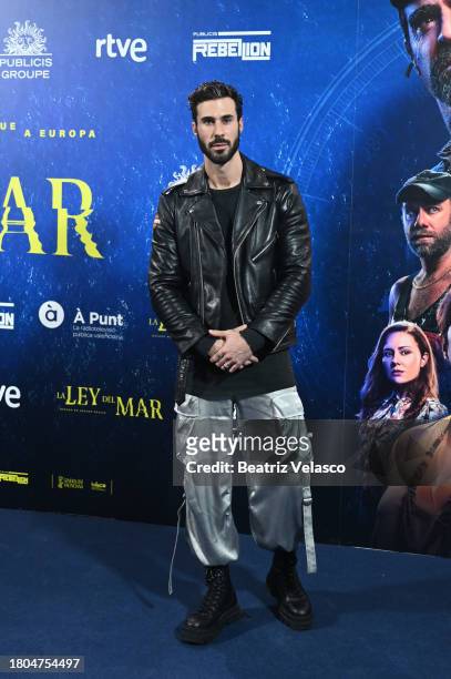 Alex Bernardos attends the Madrid premiere of "La Ley Del Mar" at Cines Callao on November 20, 2023 in Madrid, Spain.