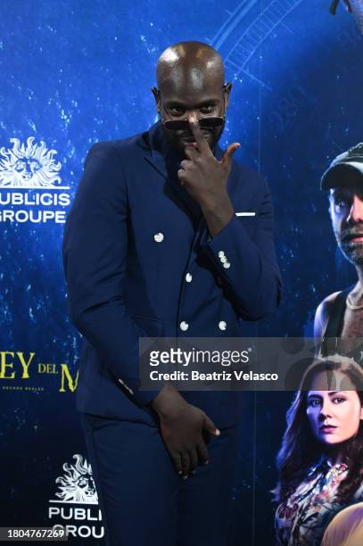 Lamin Thior attends the Madrid premiere of "La Ley Del Mar" at Cines Callao on November 20, 2023 in Madrid, Spain.
