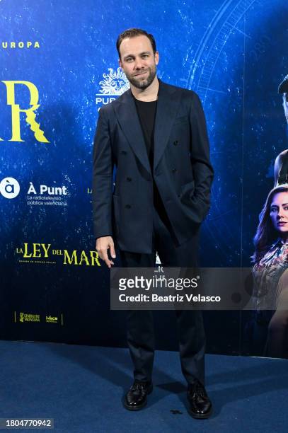 Carlos Serrano attends the Madrid premiere of "La Ley Del Mar" at Cines Callao on November 20, 2023 in Madrid, Spain.