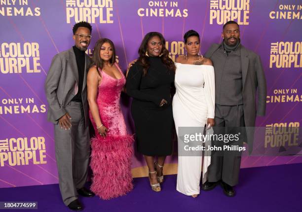 Corey Hawkins, Taraji P. Henson, Danielle Brooks, Fantasia Barrino and Colman Domingo attend "The Color Purple" Special Screening at Vue West End on...