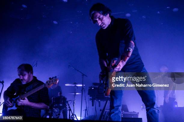 Michael James and Munaf Rayani of Explosions In The Sky perform at La Riviera on November 20, 2023 in Madrid, Spain.