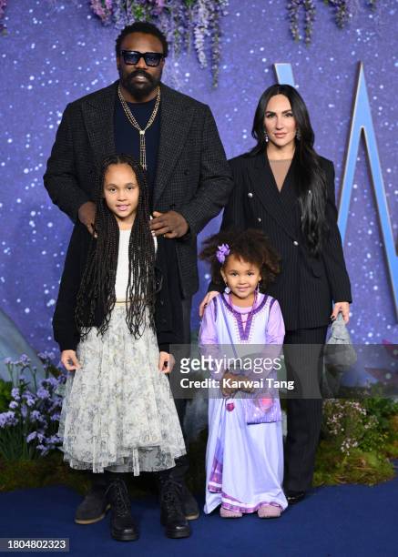 Derek Chisora and family attend the "Wish" UK Premiere at Odeon Luxe Leicester Square on November 20, 2023 in London, England.