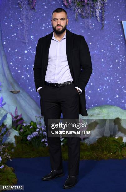 Finley Tapp attends the "Wish" UK Premiere at Odeon Luxe Leicester Square on November 20, 2023 in London, England.