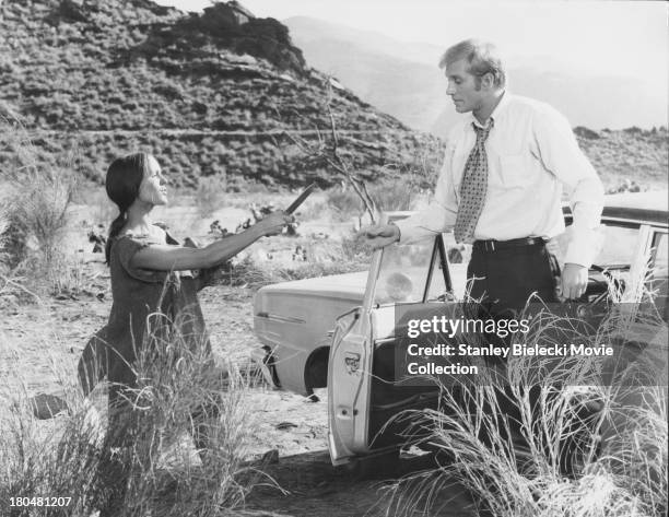 Actors Bonnie Bedelia and Ken Howard in a scene from the movie 'The Strange Vengeance of Rosalie', 1972.