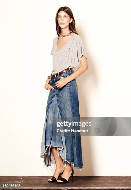 In this handout photo provided by Elizabeth And James, a model is seen during a presentation for Elizabeth And James during Mercedes-Benz Fashion...