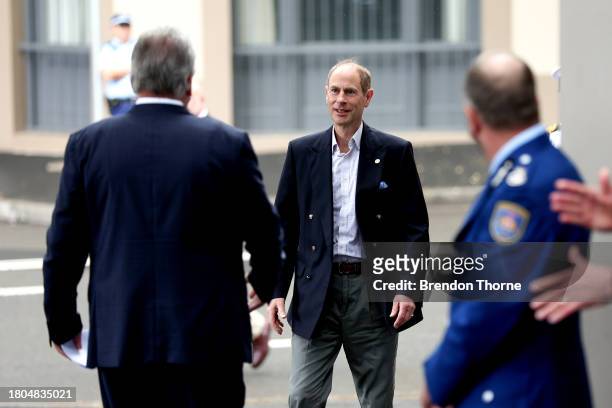 Prince Edward Duke of Edinburgh arrives at PCYC City of Sydney-Woolloomooloo on November 21, 2023 in Sydney, Australia.