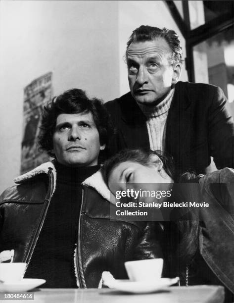 Actors Tony Musante, Trish Van Devere and George C. Scott, in a scene from the movie 'The Last Run', 1971.