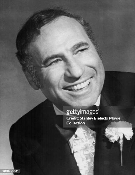 Promotional shot of actor and director Mel Brooks, as he appears in the movie 'Silent Movie', 1976.