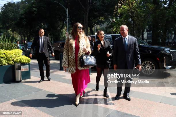 Anne Jakrajutatip arrives at a press conference at Torre Mayor on November 20, 2023 in Mexico City, Mexico.